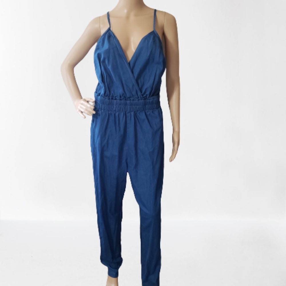 Fashion nova striped crossback jumpsuit